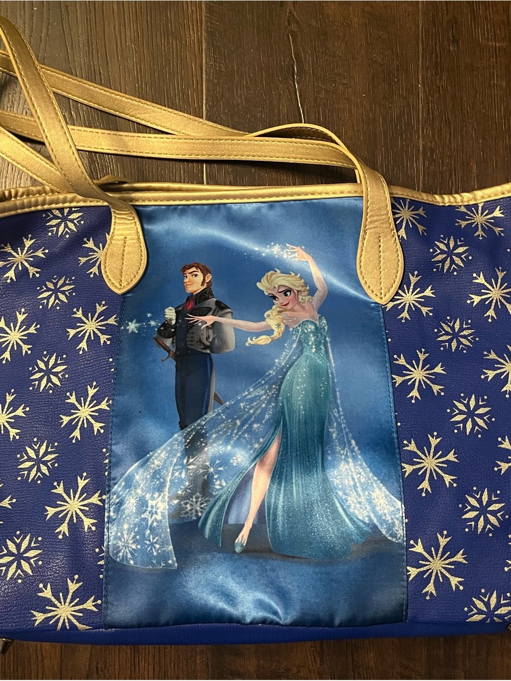 Disney Store Exclusive Elsa & Hans Tote Bag with Gold Trim